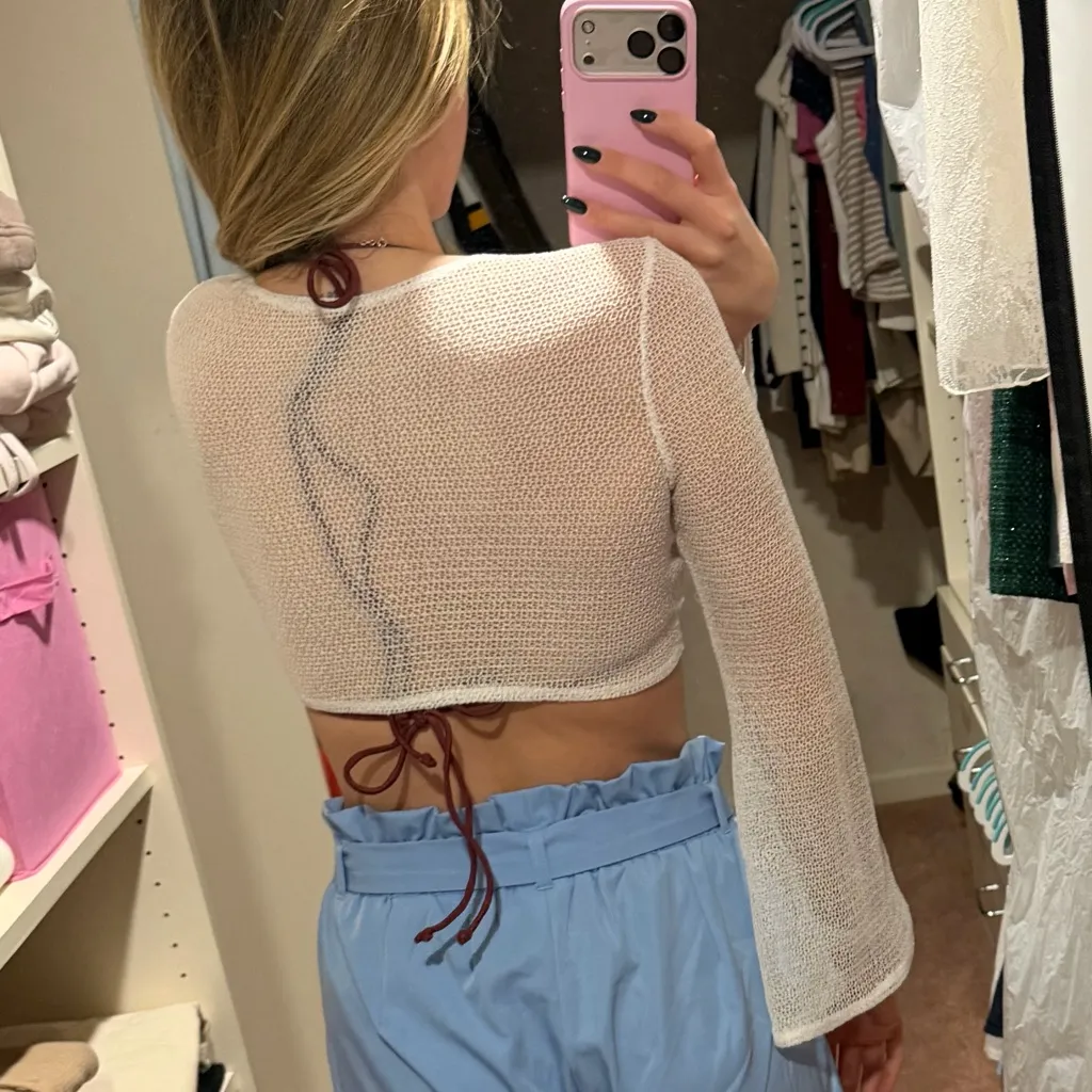 SHEIN White Lace Knit Top - Image 2