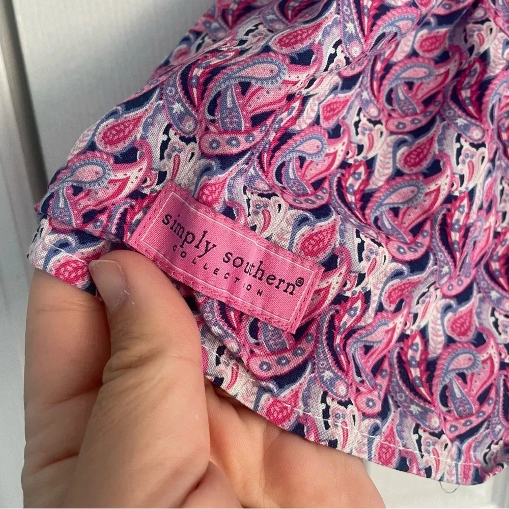 Simply Southern Women’s  Paisley Flared Patterned Purple and Pink Blouse Size XL - Image 7