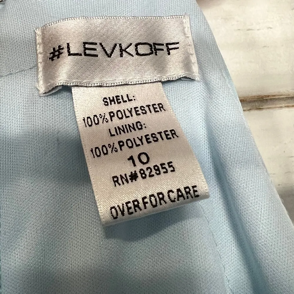 Bill Levkoff Halle Chiffon A Line Princess Dress Light Blue Size 10 - Image 5