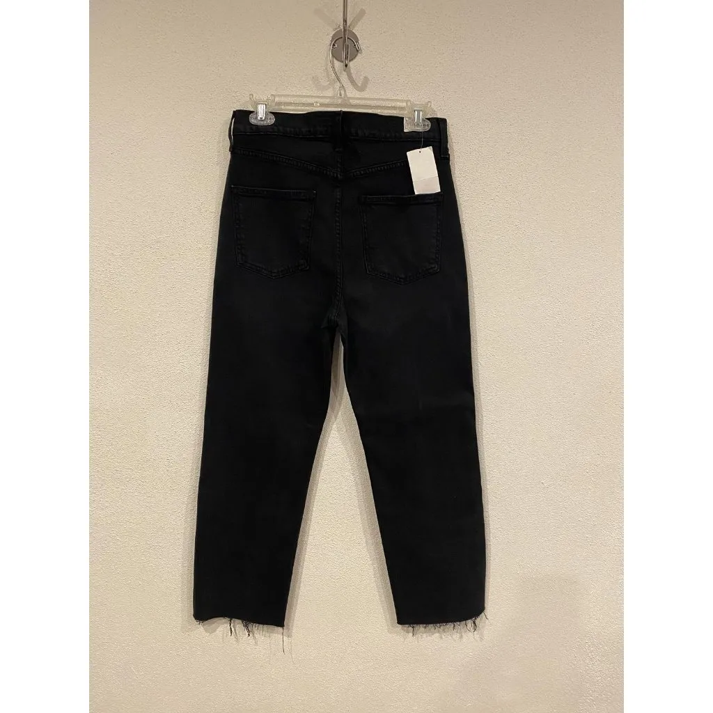 Frank & Eileen Monaghan Jeans Womens 29 Black Raw Hem Cropped Straight Ankle - Image 4