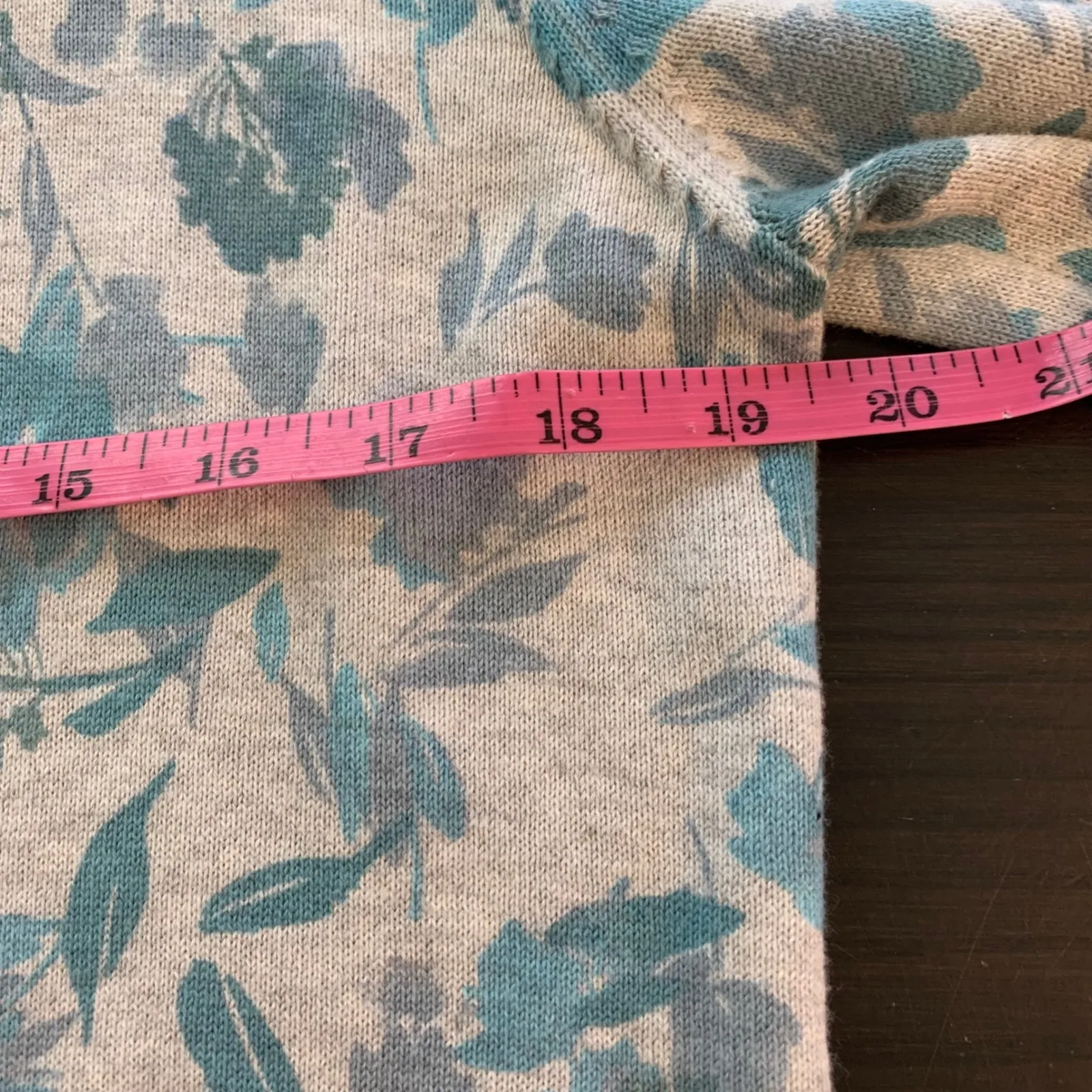 LL Bean Supima Cotton Floral Cardigan Sweater Women's Size M Light Blue Gray Size M - Image 8