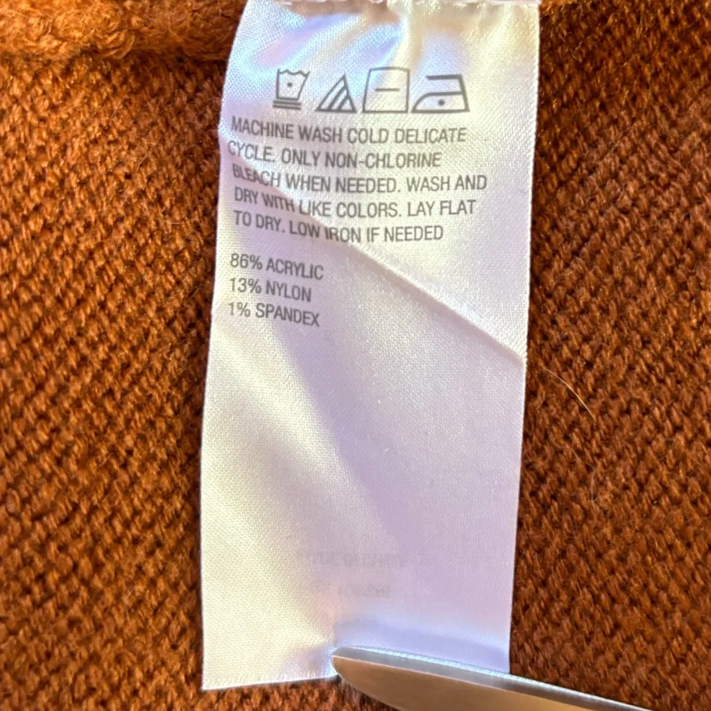 G By Giuliana Black Label Maxi Crossover Turtleneck Sweater Dress Womens Small Orange - Image 9