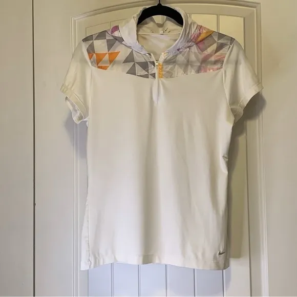 Nike Women's Short‎ Sleeve Golf Tour Performance Polo Hoodie w/Cover Top, Sz S # - Image 2
