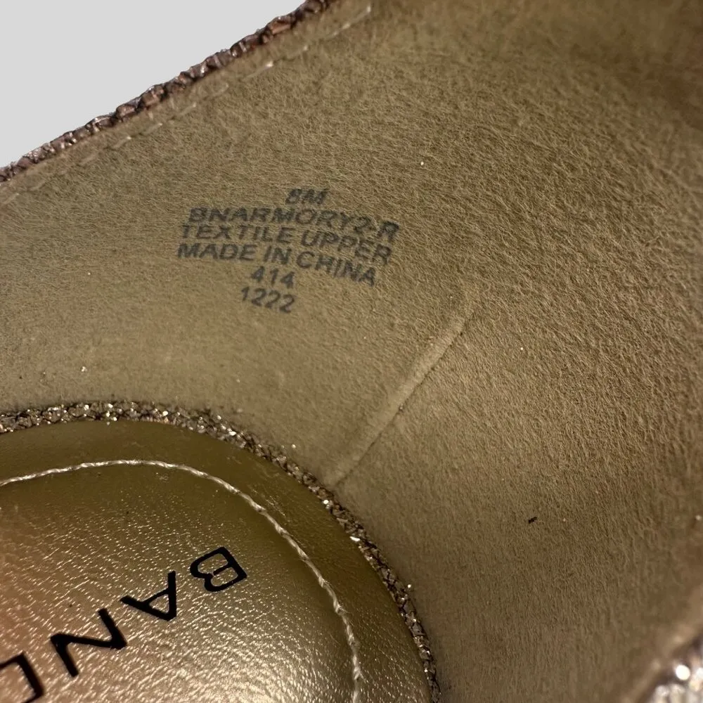 Bandolino Glittery Gold Open Toe Block Heel Sandals Ankle Strap Buckle Closure - Image 8