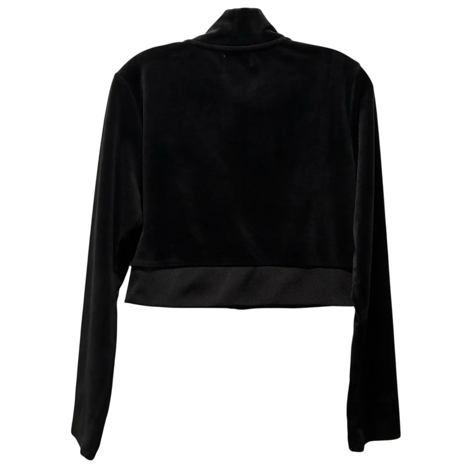 Juicy Couture Jacket Velour Zip Up Rhinestones Sweatshirt White Label Black XL - Image 2