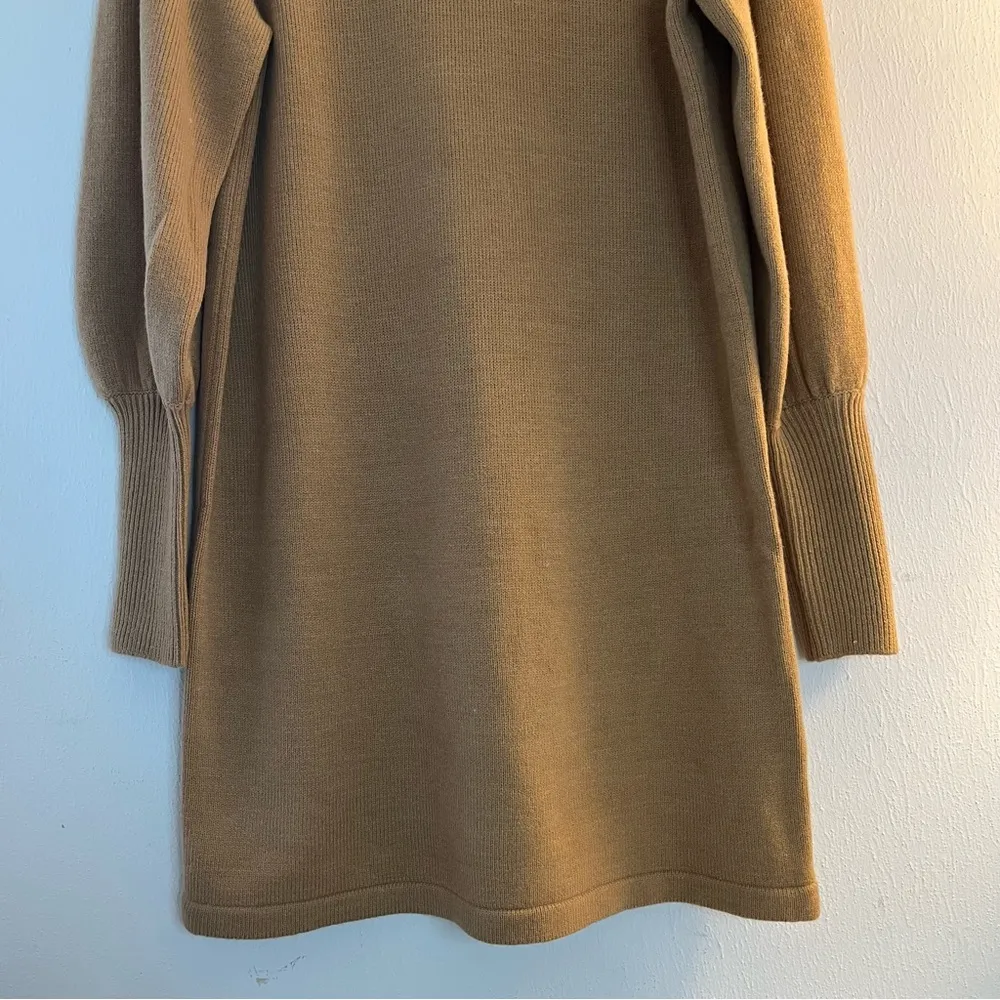 French Connection Dress Babysoft Balloon Sleeve Sweater Dress in Camel Sz L NWT - Image 12
