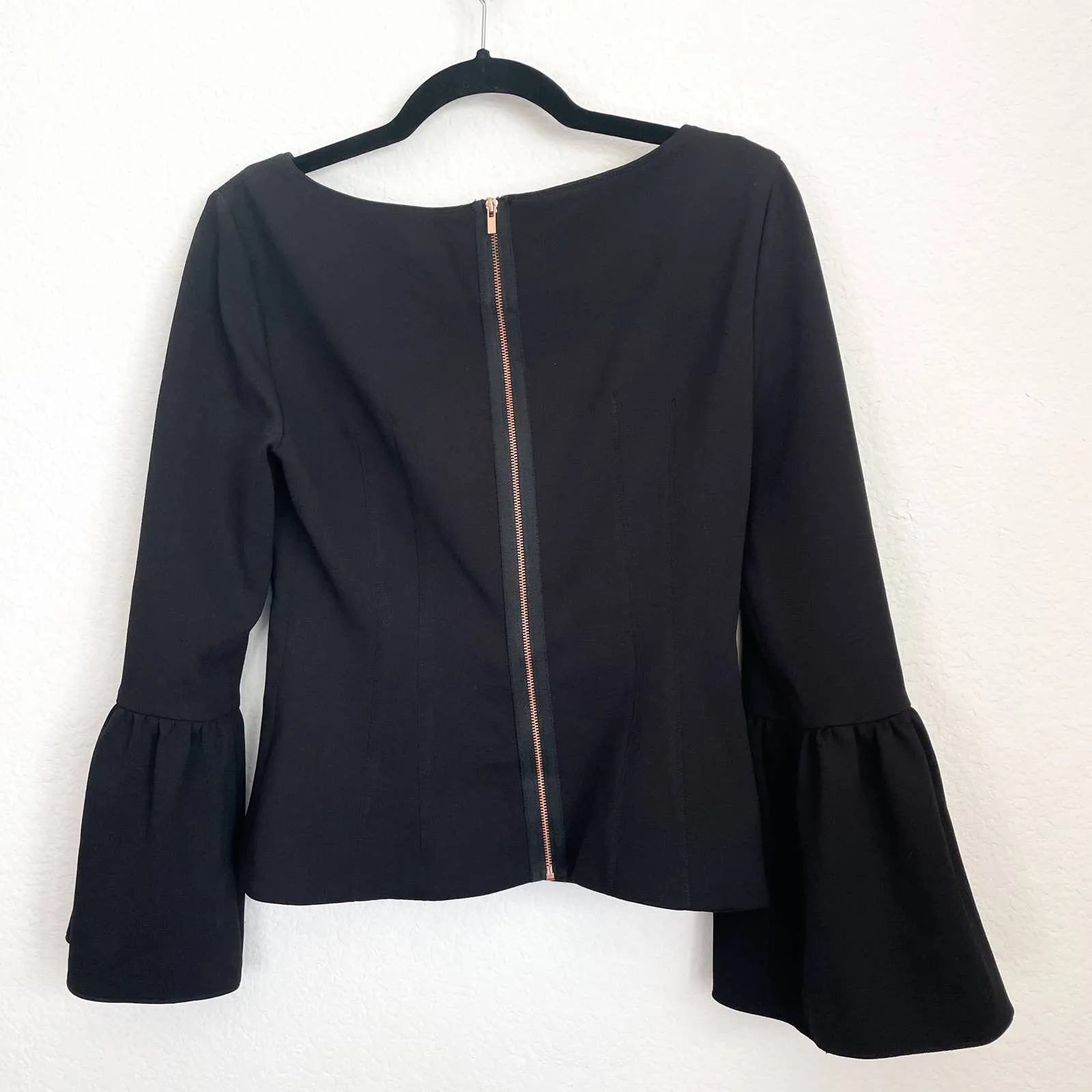 TIBI Black Bell Sleeve Top - Image 6