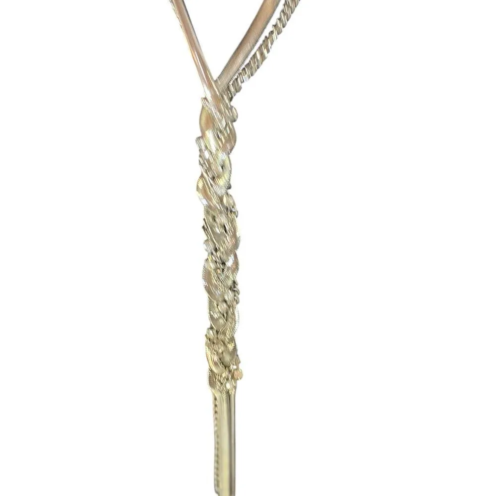 BOUTIQUE Silver Twisted Multi Layered Chain - Image 6