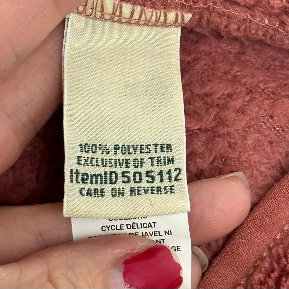 L.L.Bean Women's Hi-Pile Fleece Pullover Sweatshirt Size Medium Rosewood Heather - Image 13