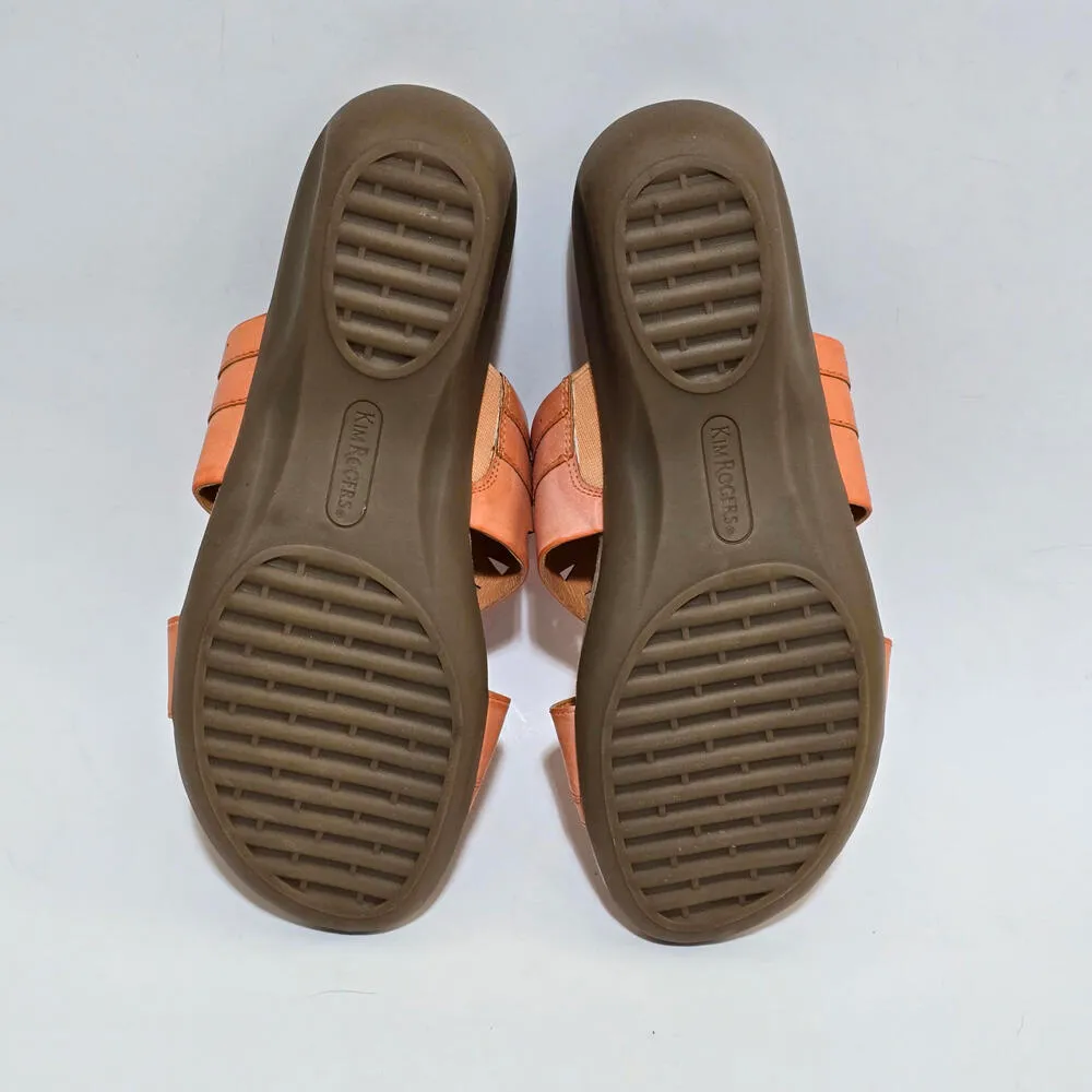 Kim Rogers Tauren Coral Perforated Faux Leather Sandals Size 9 - Image 8