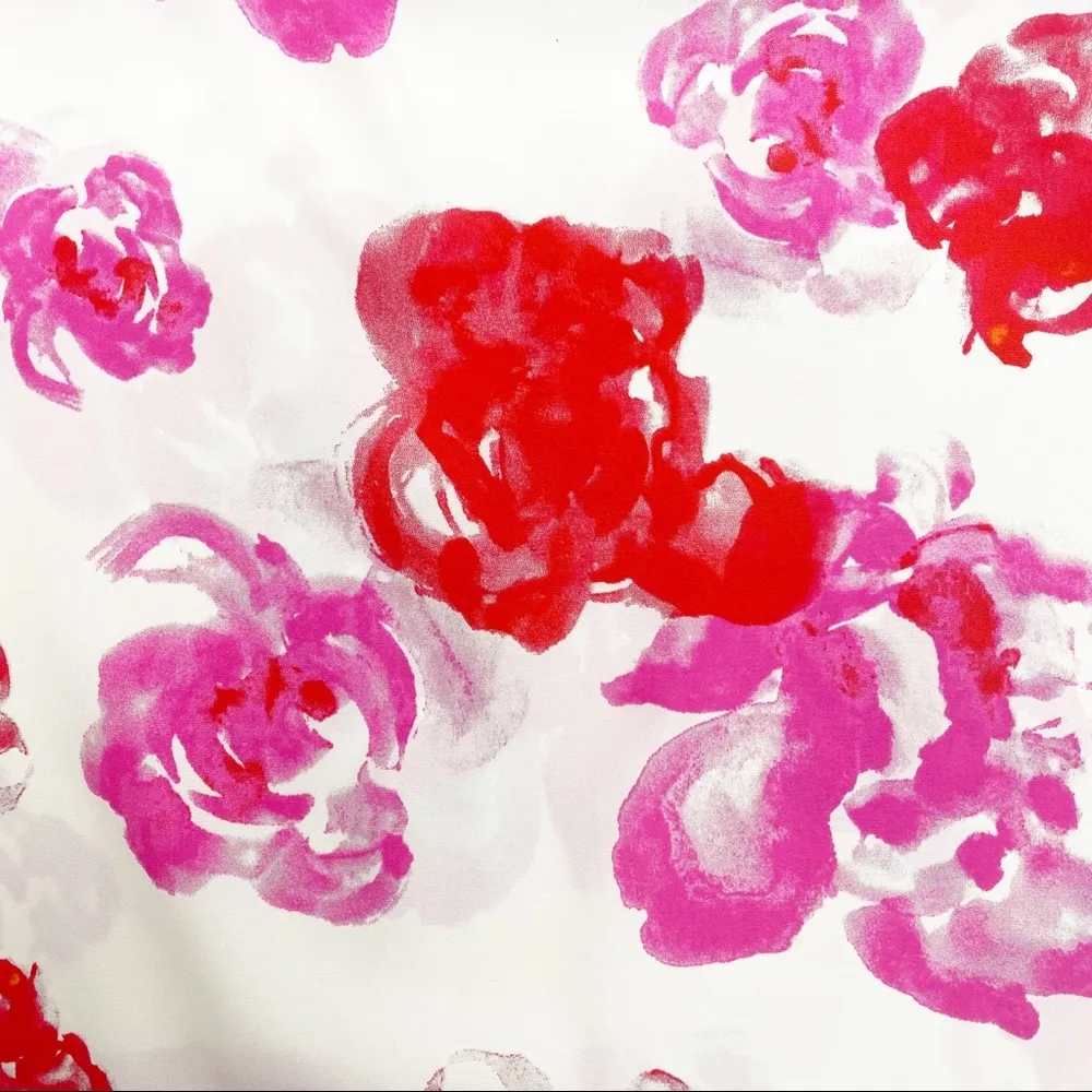 Amanda Uprichard Off The Shoulder Floral Ruffle Delilah Shift Dress: Pink/Red - Image 10