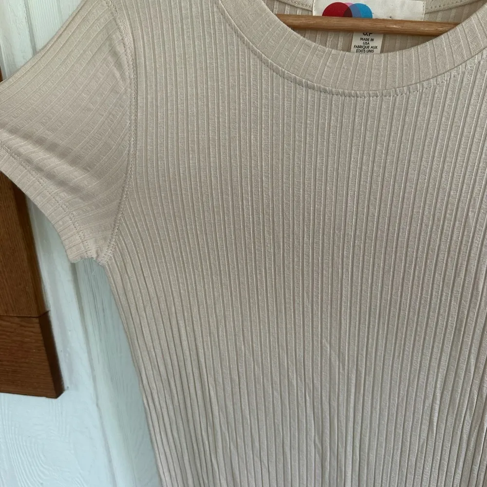 Free People Beach Simone Jenner Short Sleeve Ribbed Sweater Tee Dress - Image 4