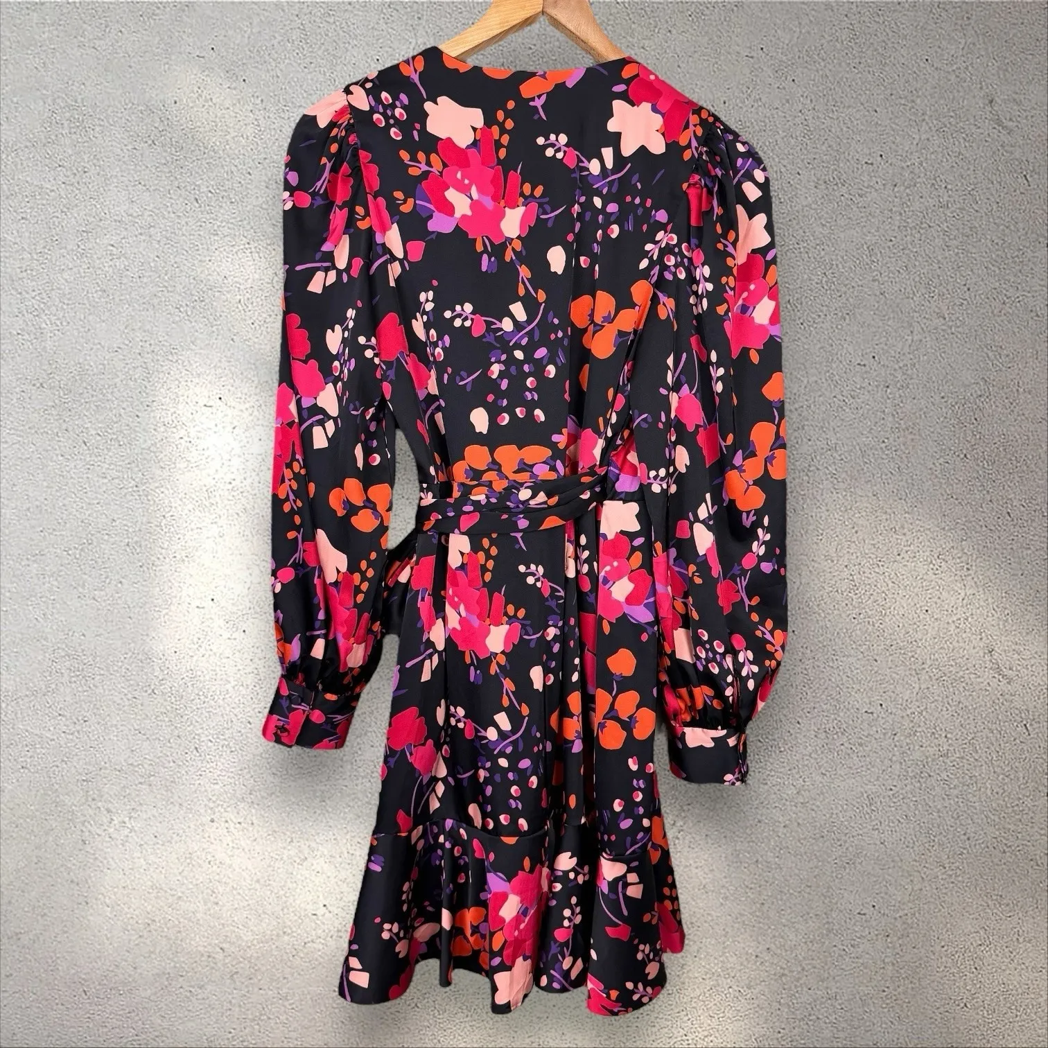 Anthropologie Hutch Sophie Wrap Dress In Black Multi‎ Splash Floral Sz S - Image 6