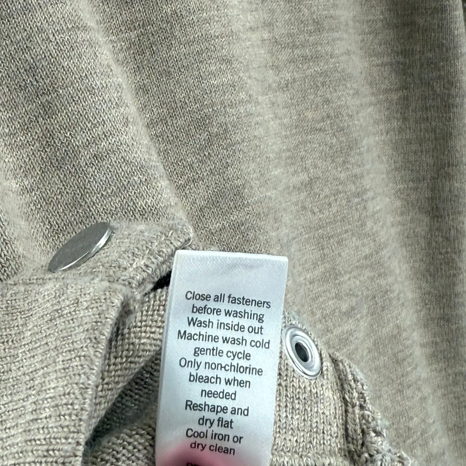 Athleta Sweater SZ Small Merino Wool Blend Turtleneck Snaps Oatmeal 159163 Snaps - Image 15