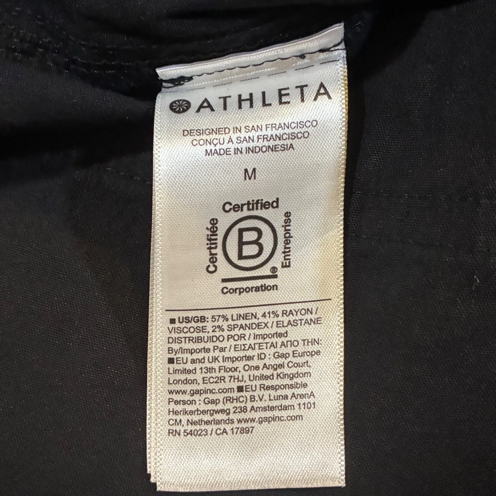 NWT Athleta Paradise Wide Leg Pant Black Linen Blend Drawstring Waist Womens M - Image 5