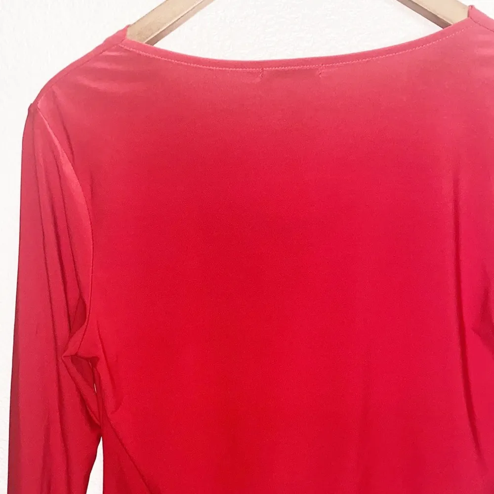MikaRose Red Cowl Neck Dressy Red Blouse - Image 8