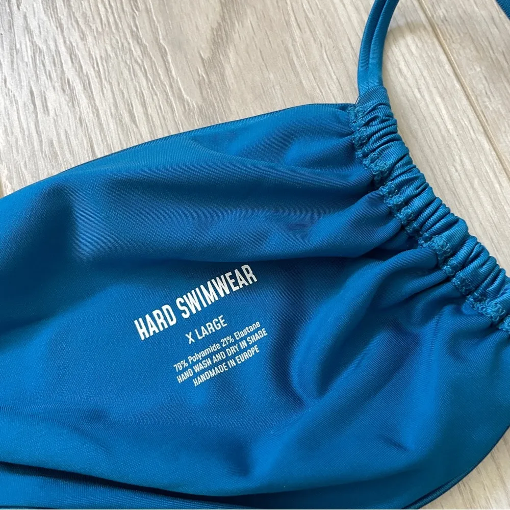 Hard Swimwear Top divine womens blue xlarge bright shimmer minimal beach summer Size XL - Image 2