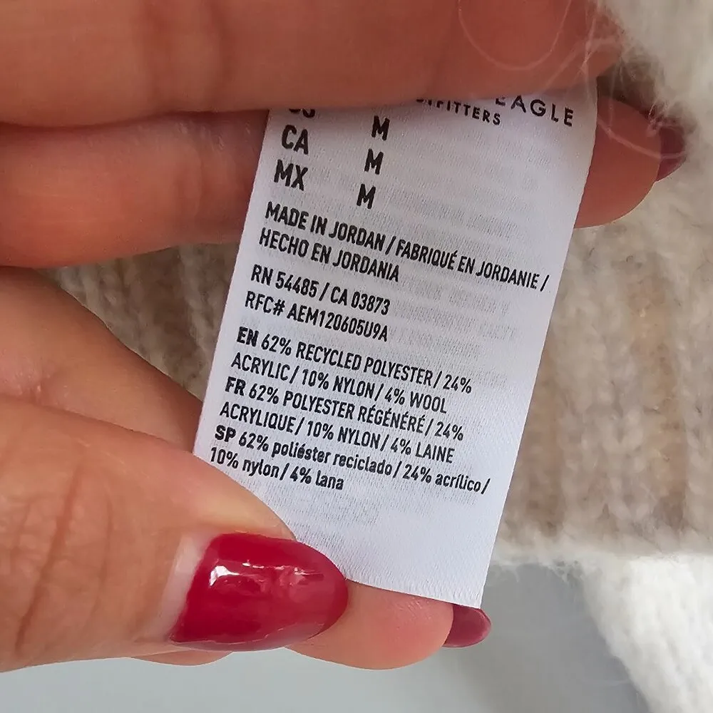 American Eagle Striped Cardigan Cropped Button Front Long Sleeve Size M NWOT - Image 10