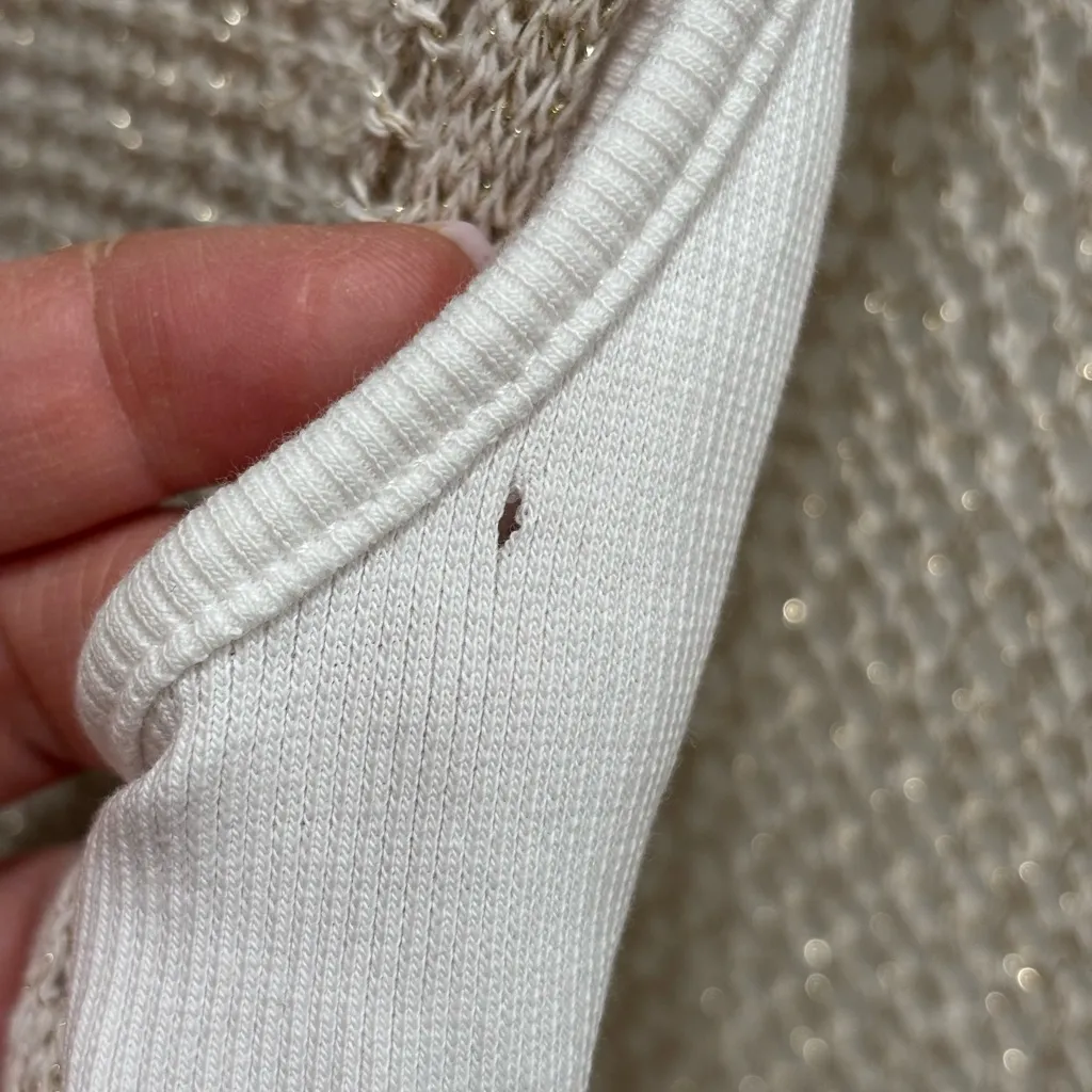 ZARA Shell Ribbed Tank Top, T-Shirt with Crochet Shimmer Vest, Women’s Small - Image 5