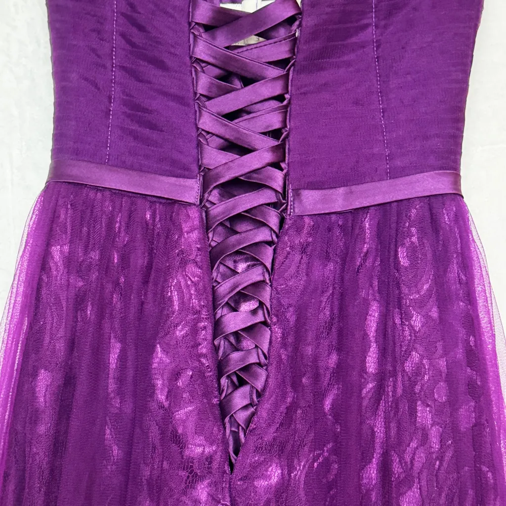 Unbranded Elegant Formal Purple Lace Strapless Evening Gown Size 8 - Image 7