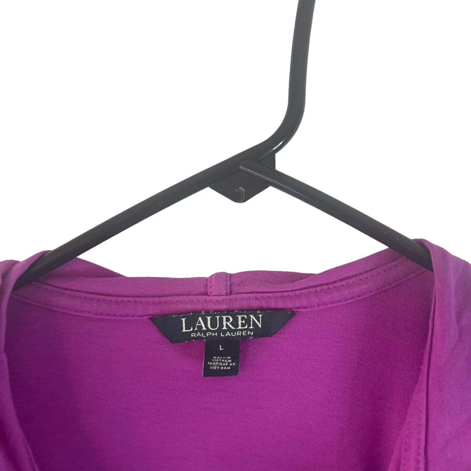 Lauren Ralph Lauren Women's Size Large Purple Pink Half Button Light Sweater‎ - Image 4