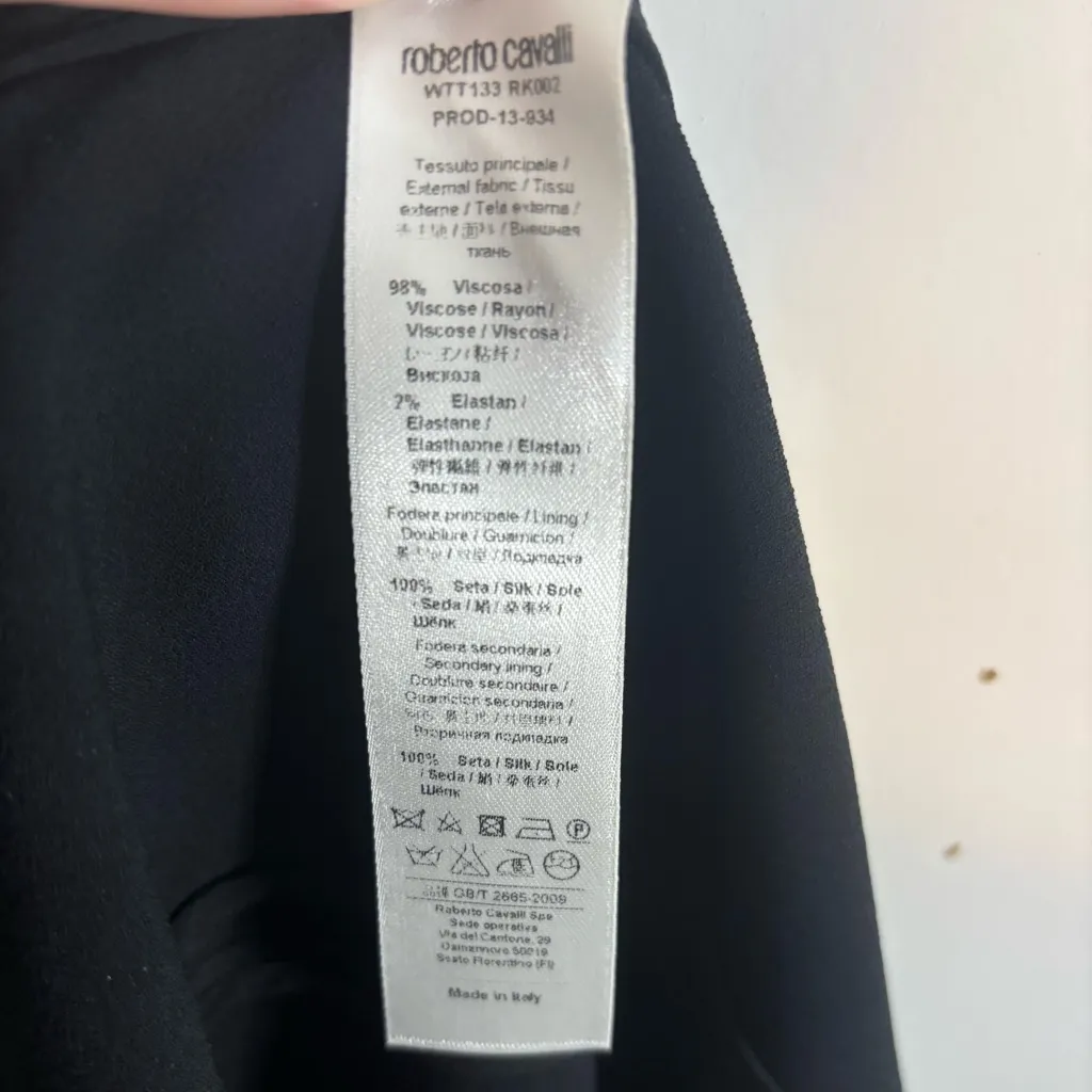 Roberto Cavalli vintage Black midi Dress with Lace Accents size 46- us 10 EUC - Image 5