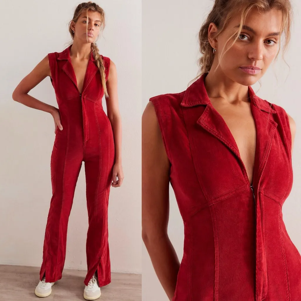 Free People CRVY Ring The Alarm Corduroy One-Piece XL - Image 2