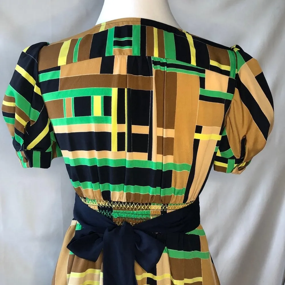 The Webster Miami at Target V-neck Midi Retro Geometric Print Dress Women's Sm - Image 4