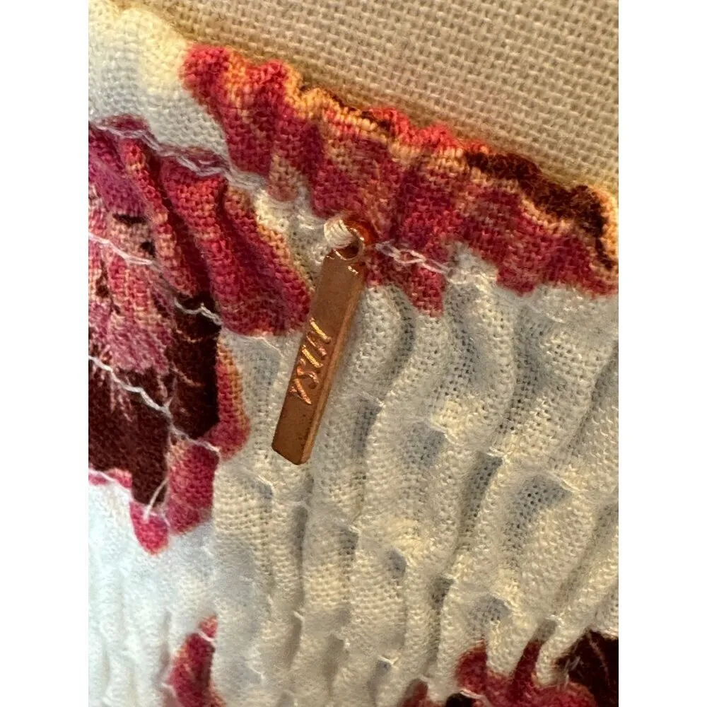 Misa Los Angeles Dress Women XS White‎ Red Abstract Peony Floral Linen Oona Midi - Image 8