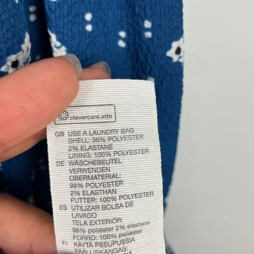 & Other Stories Blue Floral Short Sleeve Lined A-Line Dress‎ Size 10 - Image 7