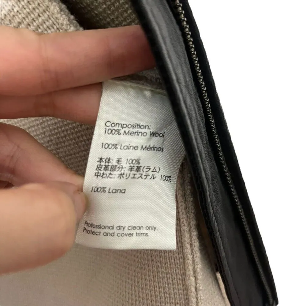 3.1 Phillip Lim Beige Wool Zip Up Jacket With Black Trim Blazer Women’s Size S - Image 7