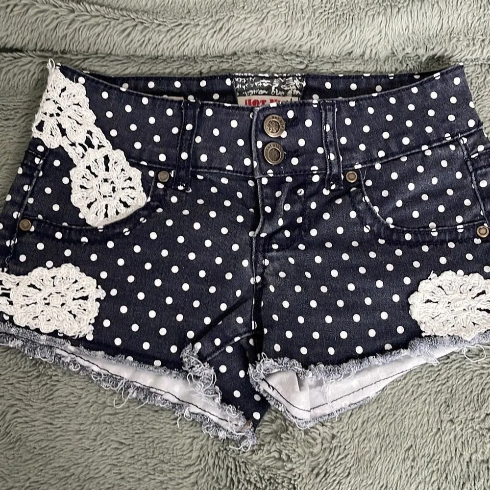 Taylor / Hot Kiss Womens‎ Denim Shorts Bundle Cutoff 2 Pairs Blue Black Size 0 - Image 5