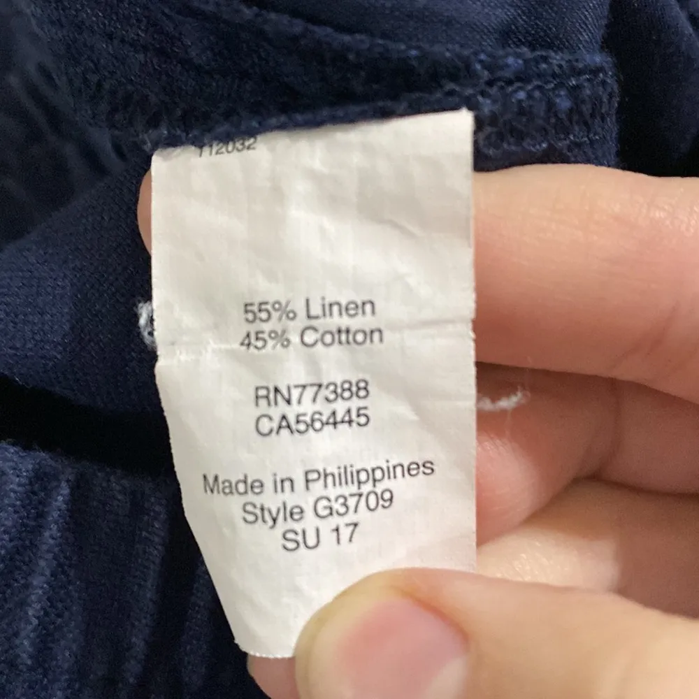 J Crew Factory navy linen blend boardwalk pull on mini shorts 3” inseam size 4 Blue - Image 6