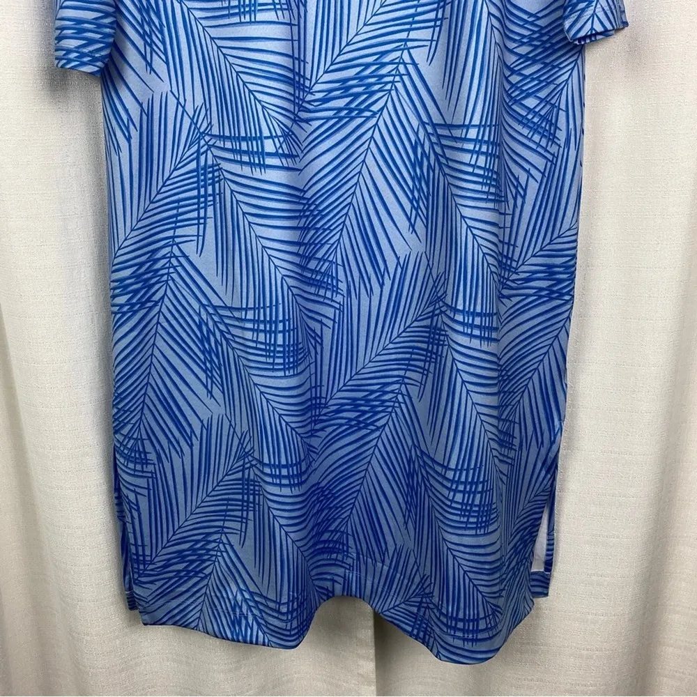 Vineyard Vines Blue Palm-Calm Water Sankaty Margo Midi Shirt Dress Sz.XL NWT - Image 4