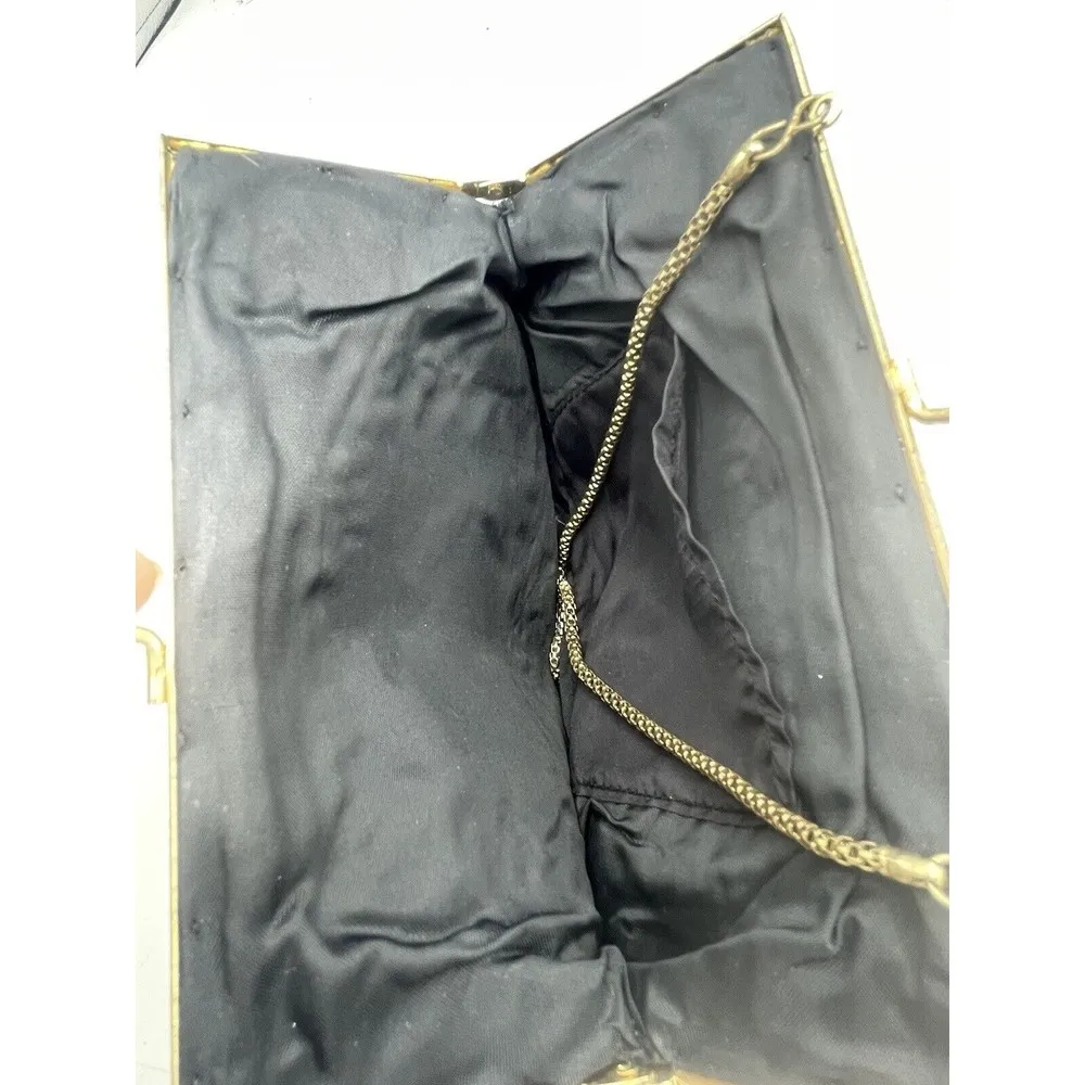 Vintage Petite Needle Point Floral Embroidery Purse Clutch Kiss Closure - Image 8