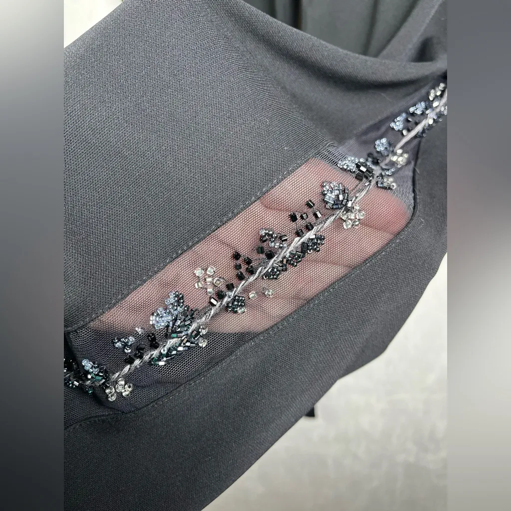 BCBG Max Azria Y2K Women’s Archive Black Beaded Mesh Side Stripe Pant Sz 2 NWT - Image 3