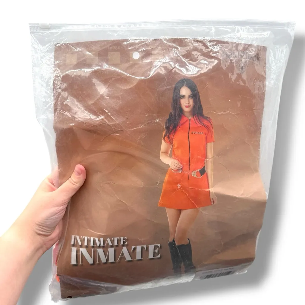 Intimate Inmate Costume Women's Size‎ XL Orange Prison Dress Halloween - Image 4