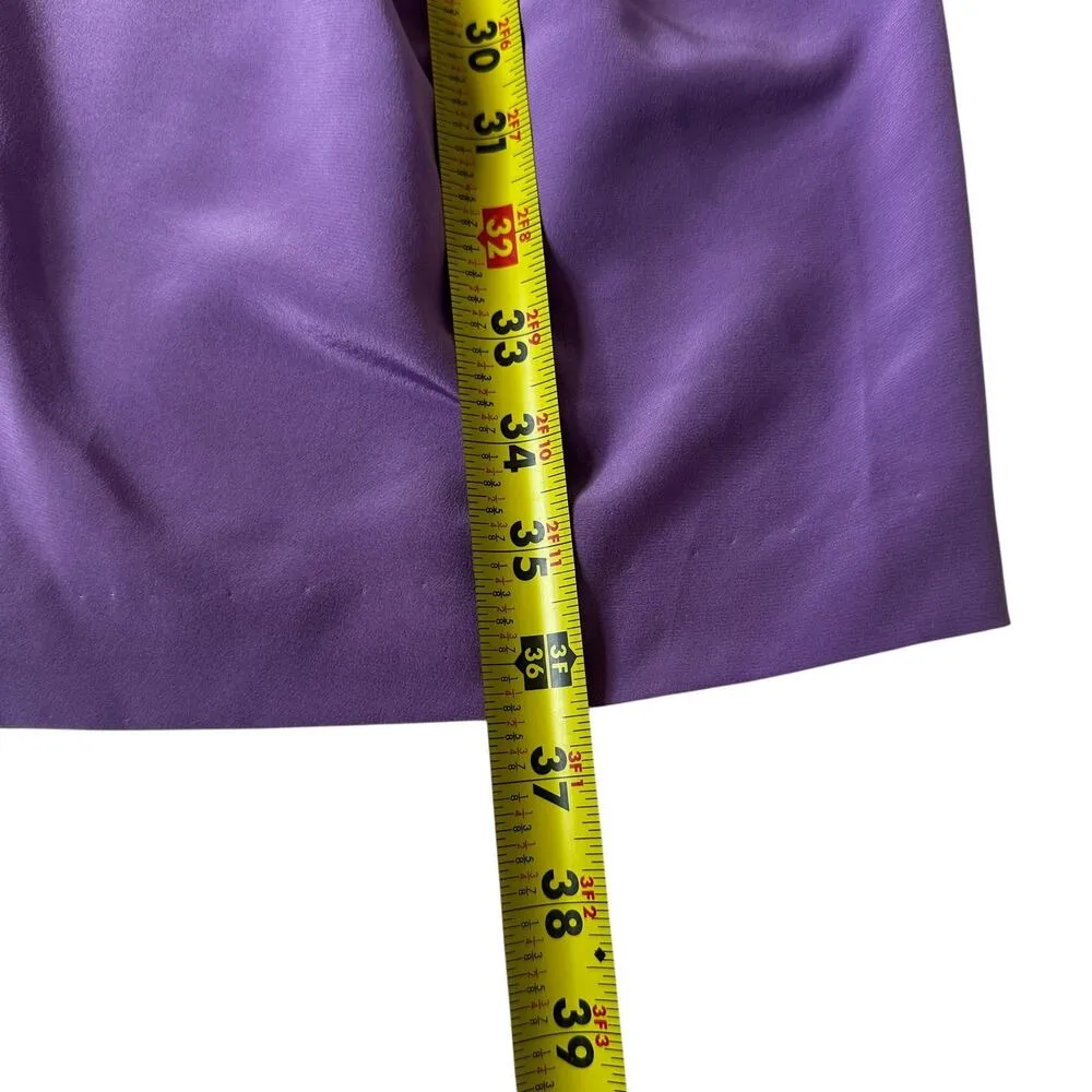 BCBG Maxazria Purple Unlined Silk Cocktail Straight Dress Women's Size 4 | 11 - Image 4