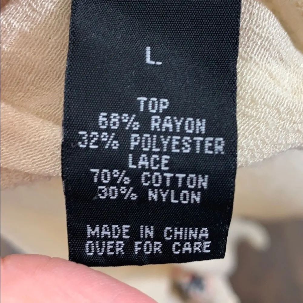 A. Byer embroidered cream top - Image 3