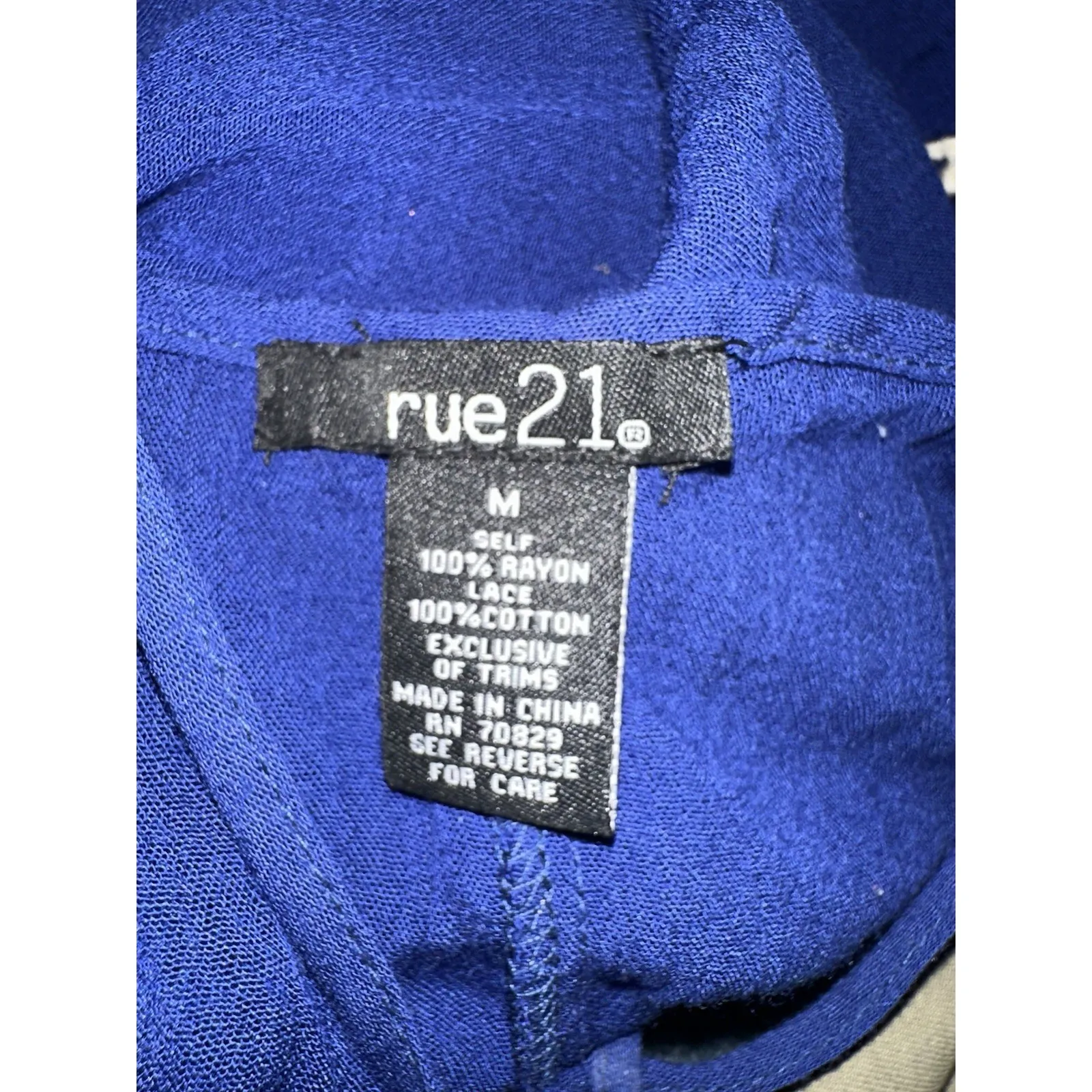 Rue‎ 21 Women's Y2K Babydoll Tank Top Sz M Boho Fairy Paisley Jewel Blue 90s - Image 7