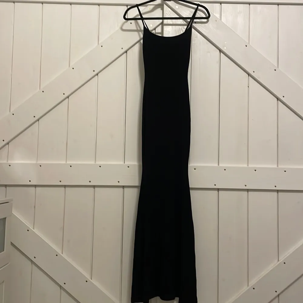 Soft Lounge Long Slip Dress Black - Image 2