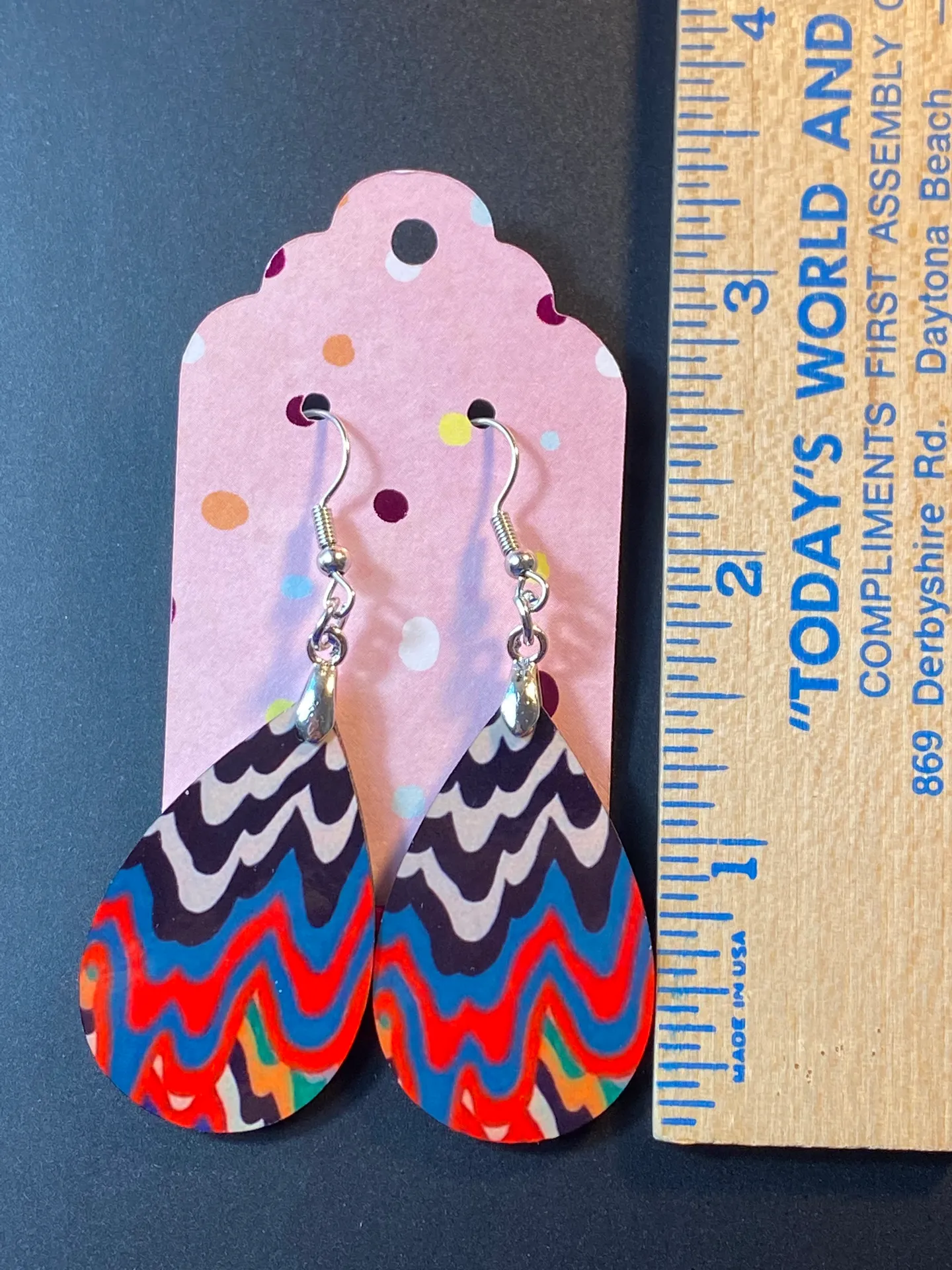 Drippin Multicolored Teardrop Dangle Pierced Earrings - Image 3