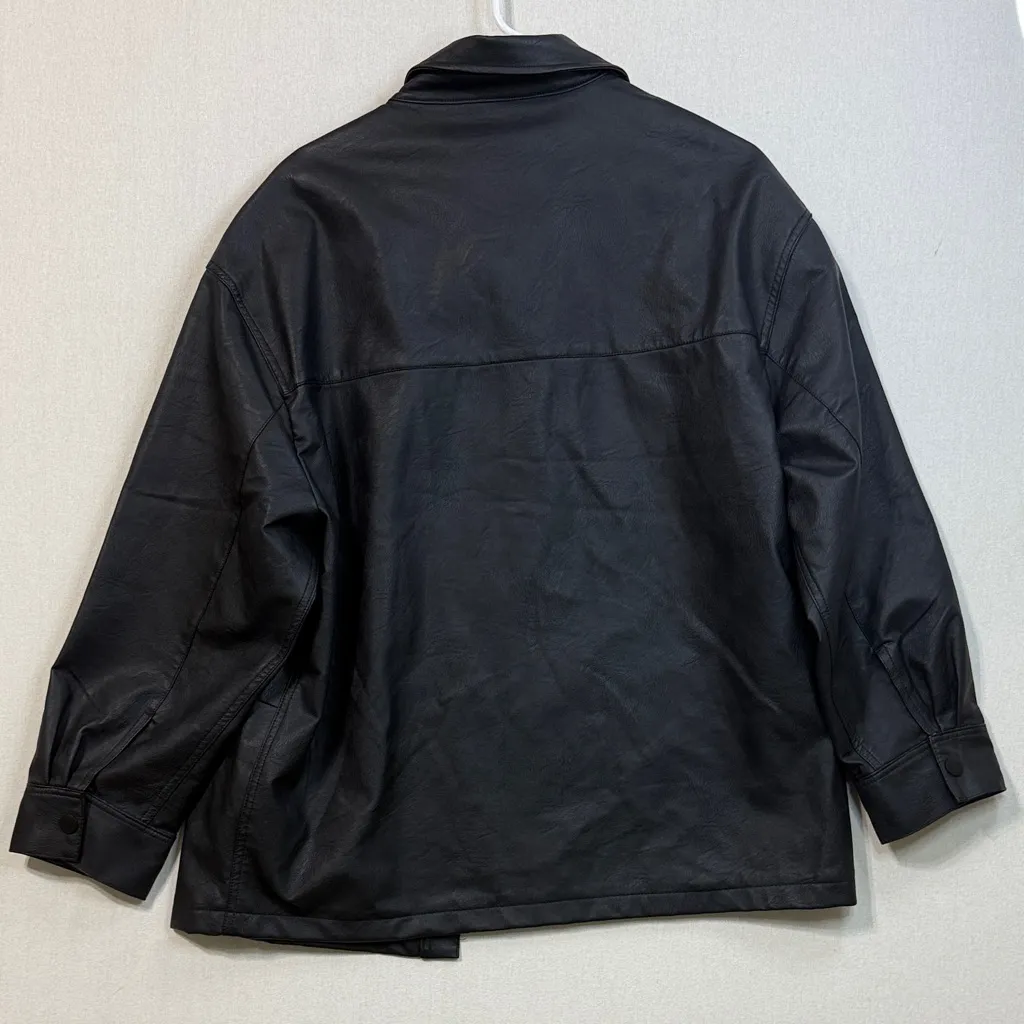 KanCan Midnight Black Leather Jacket Size XL - Image 5