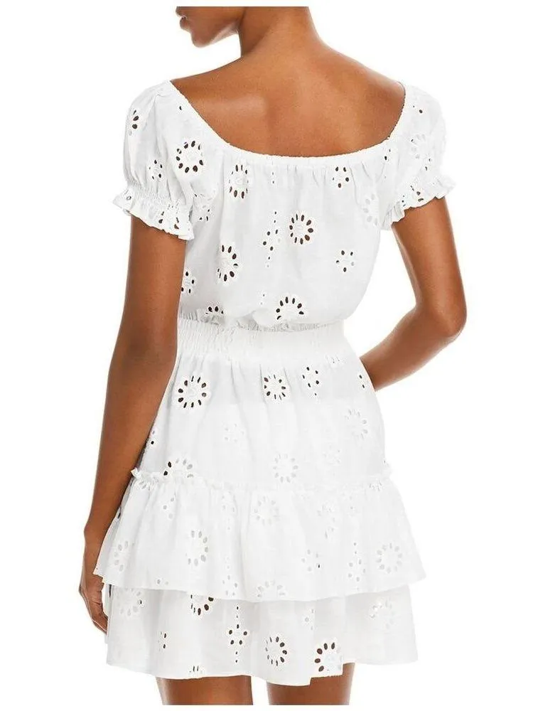 Aqua Swim Cotton Peasant Cover up White Size L - Image 2