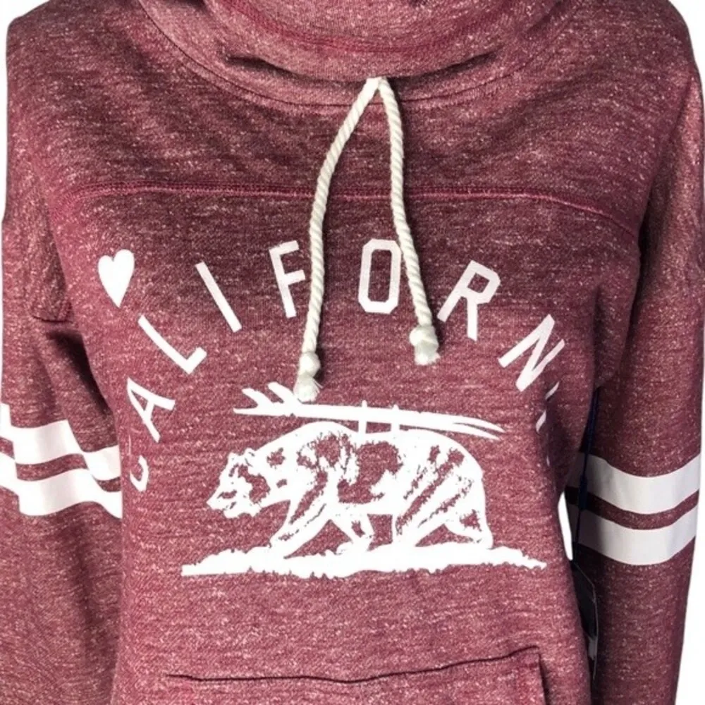 Blue Bay California Drawstring Turtleneck Pullover Long Sleeve Sweater Red Size M - Image 2