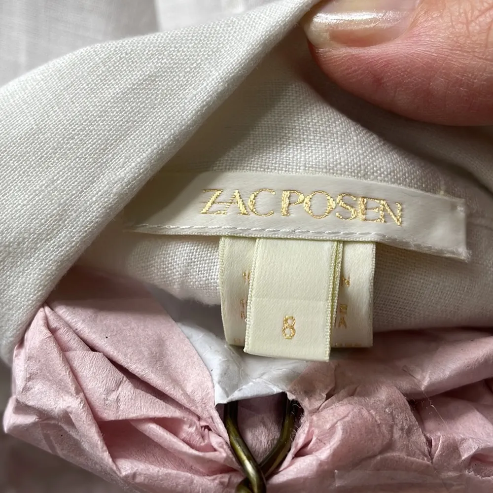 Vintage Zac Posen linen shirt with beautiful sleeve work. Dry cleaned Size 8 - Image 2