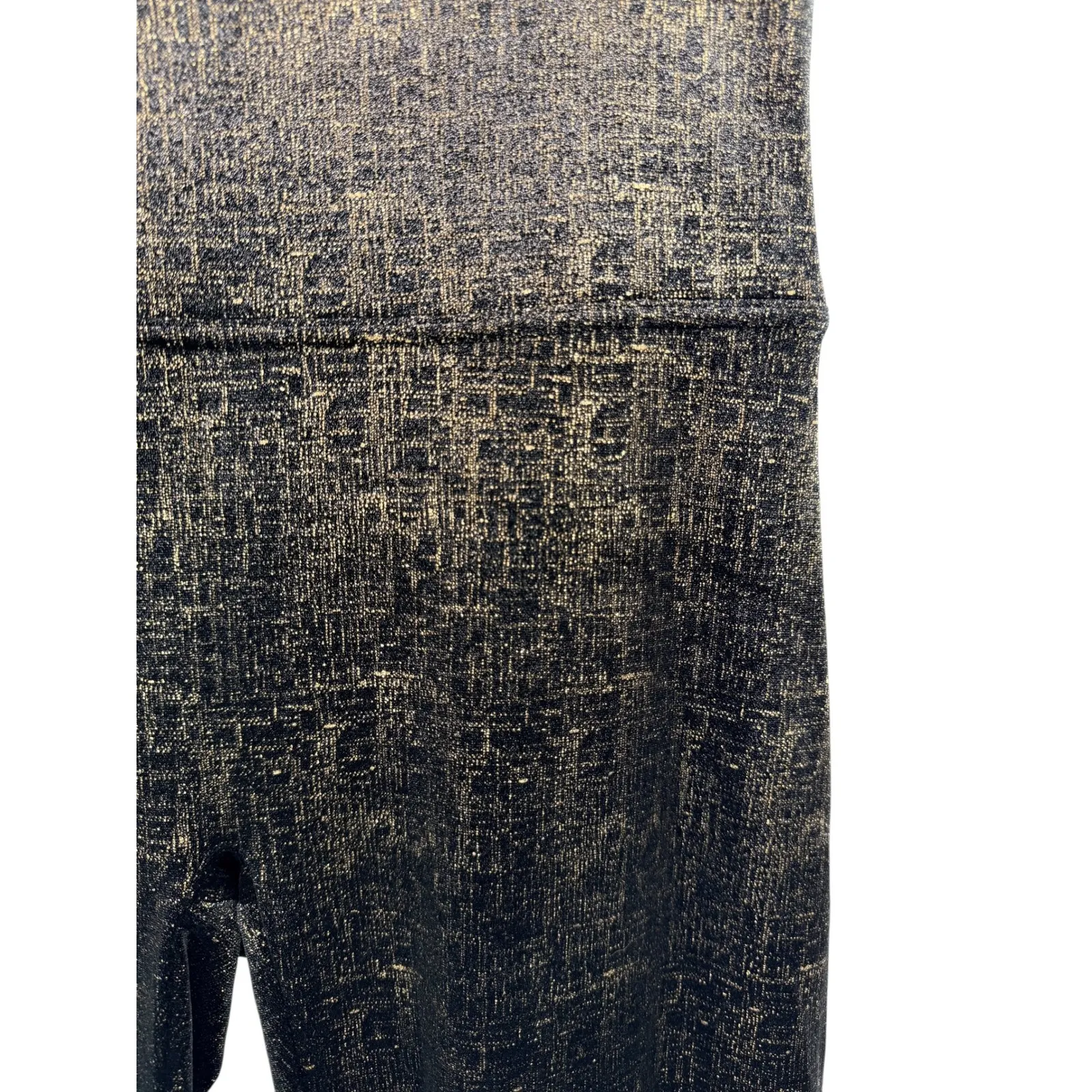 SPANX Velvet Shine Leggings XL Pull On Black Metallic Shimmer Shapewear Party - Image 7