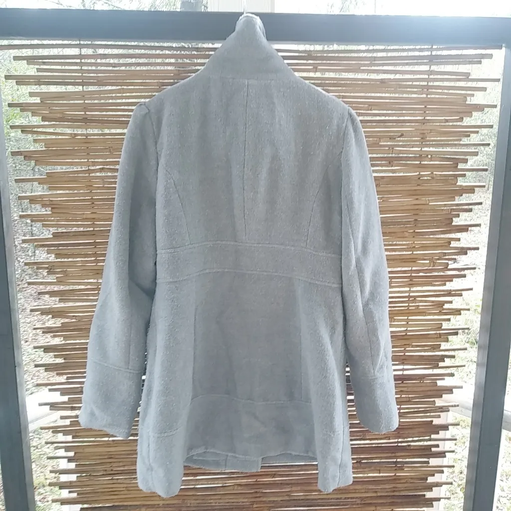 Guess M Gray Fleece Double Breasted Jacket Coat - Image 3