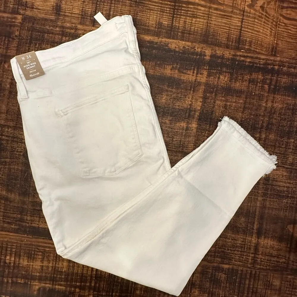 NWT- Madewell Button Fly Skinny Raw Hem Cropped Jeans - Image 2