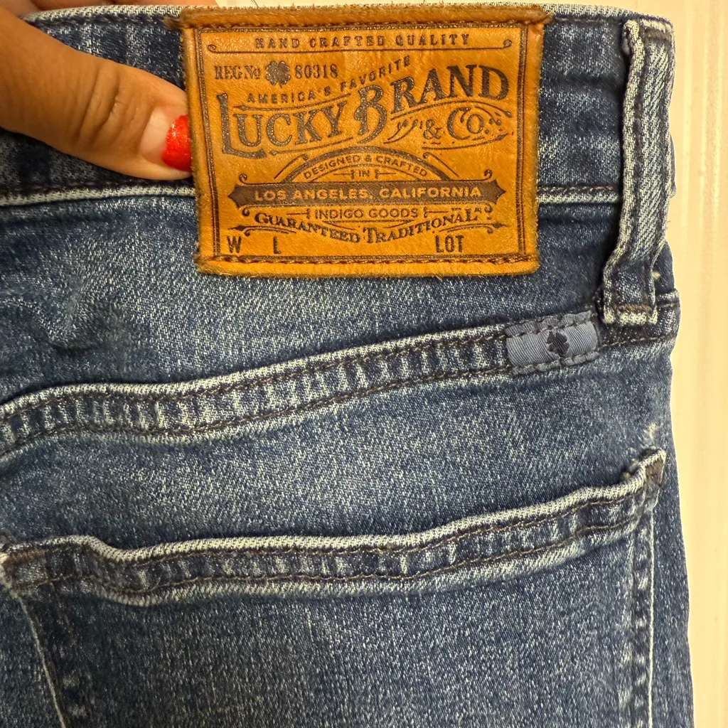 Lucky Brand Jeans Womens 4 27 High Rise Tomboy Straight Cone Denim Destressed - Image 7